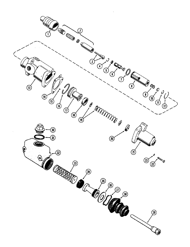 Схема запчастей Case W10 - (116) - HYDRAULIC BRAKE CYLINDER, EARLY MODELS (07) - BRAKES