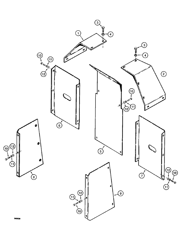 Схема запчастей Case 1187 - (328) - ROTARY CUTTER, GUARDS (05) - UPPERSTRUCTURE CHASSIS