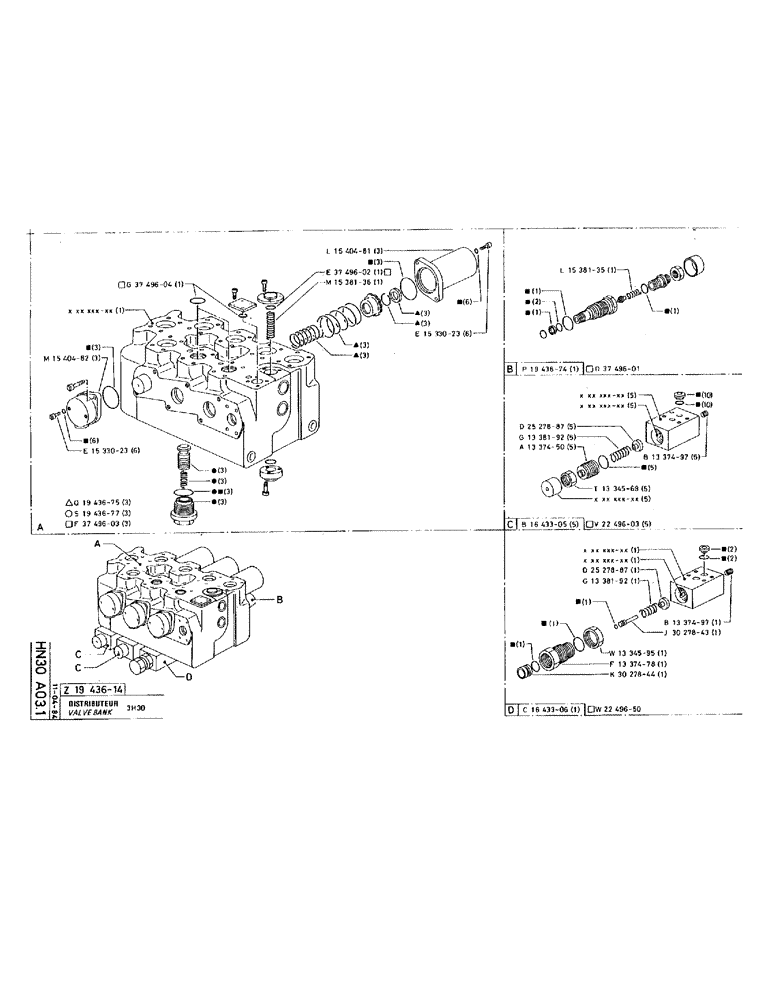 Схема запчастей Case 220 - (B-075) - VALVE BANK (07) - HYDRAULIC SYSTEM