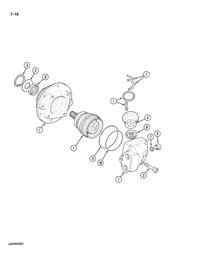 Схема запчастей Case 688 - (7-18) - TRACK DRIVE HYDRAULIC MOTOR (07) - BRAKES