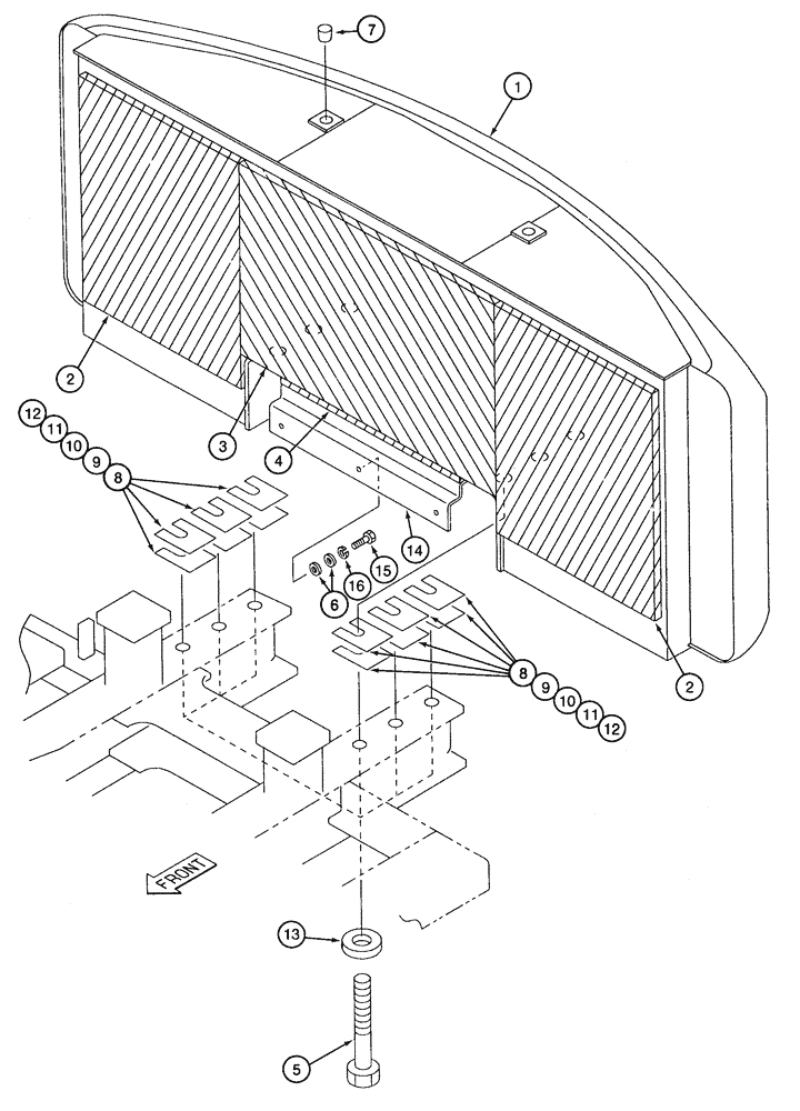 Схема запчастей Case 9050B - (9-010) - COUNTERWEIGHT (09) - CHASSIS