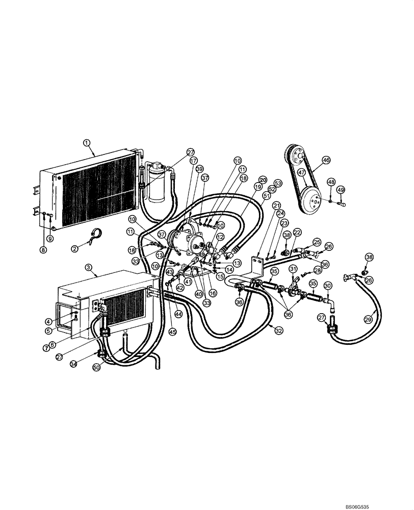 Схема запчастей Case 865 - (09.45A[00]) - AIR CONDITIONING - CIRCUIT AND ASSEMBLY (SN N4AF04006 - ) (09) - CHASSIS