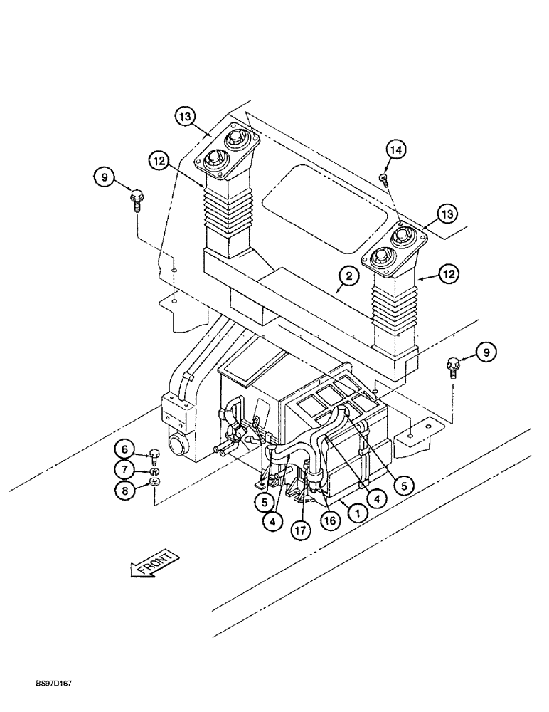 Схема запчастей Case 9010B - (9-080) - CAB AIR CONDITIONER (09) - CHASSIS