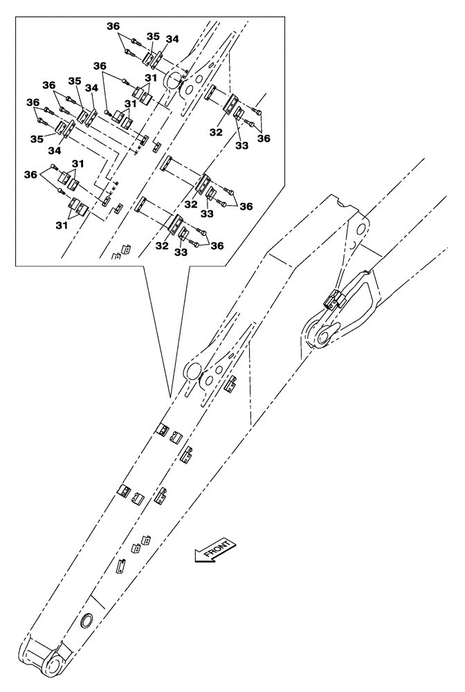 Схема запчастей Case CX300C - (09-108-03[01]) - DIPPER - 3.66 M BRACKET- OPTIONAL - 012 - HBCV (09) - CHASSIS/ATTACHMENTS