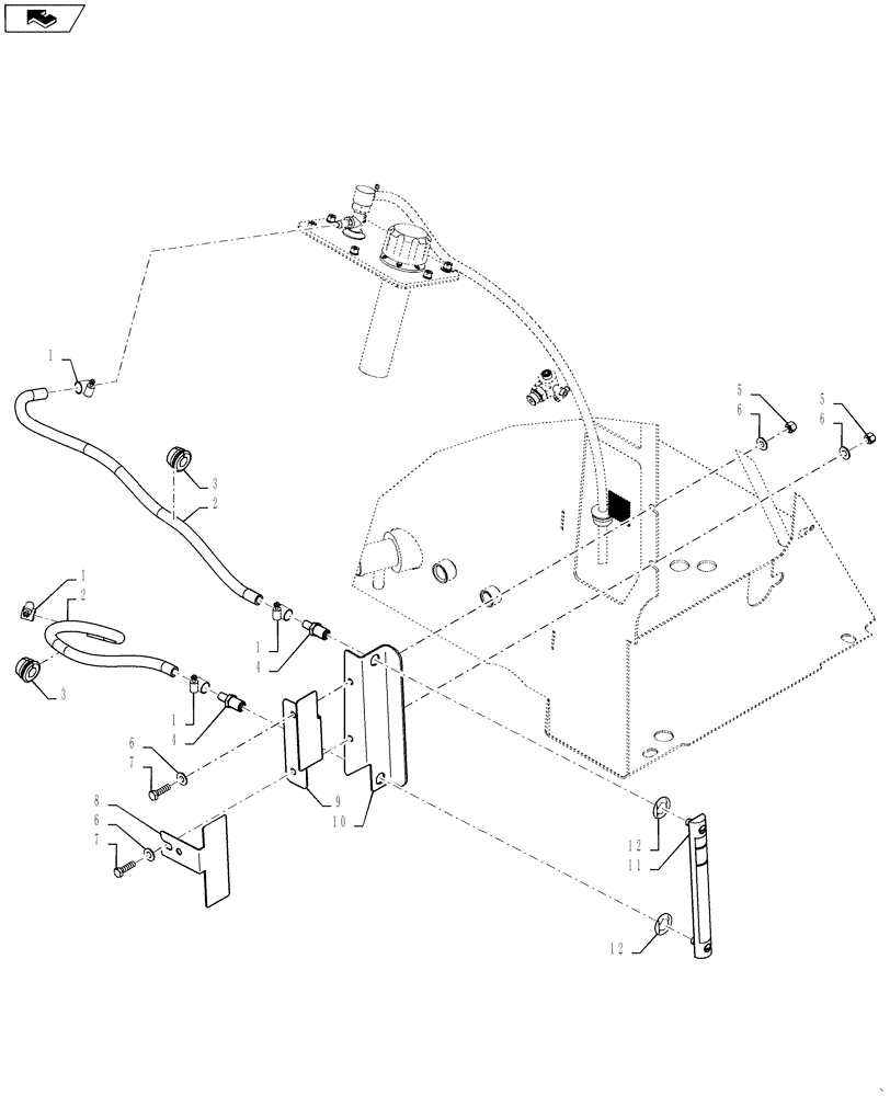 Схема запчастей Case 521F - (35.300.01) - HYDRAULIC OIL RESERVOIR SIGHT GAUGE (35) - HYDRAULIC SYSTEMS