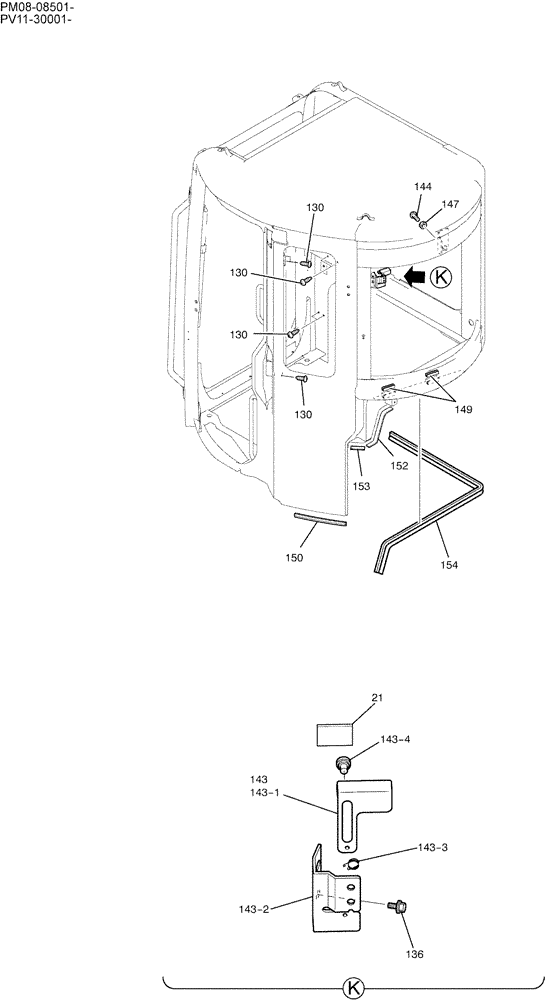 Схема запчастей Case CX27B - (01-048) - CAB ASSY (Nov 20 2007 11:49AM) (90) - PLATFORM, CAB, BODYWORK AND DECALS