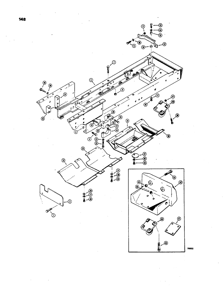Схема запчастей Case 850 - (148) - ENGINE FRAME AND RELATED PARTS (01) - ENGINE
