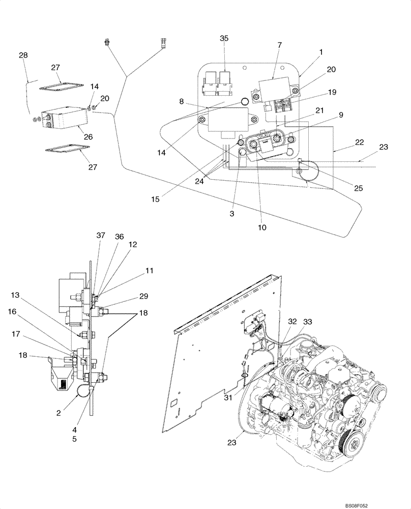 Схема запчастей Case 588G - (04-06) - COLD START GRID HEATER (04) - ELECTRICAL SYSTEMS