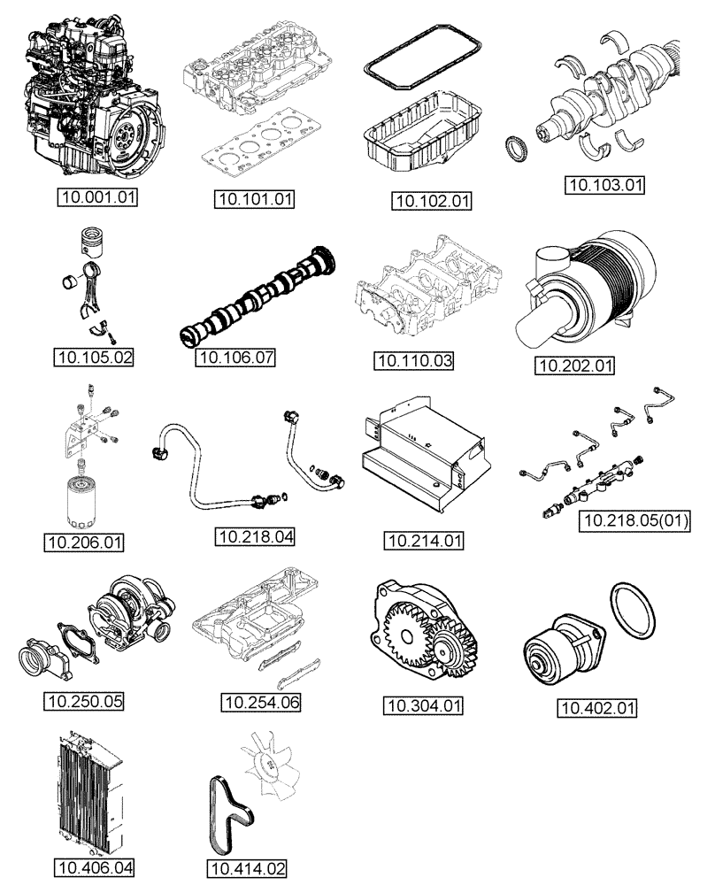 Схема запчастей Case 580SM - (00.000.10) - PICTORIAL INDEX - ENGINE (00) - GENERAL & PICTORIAL INDEX