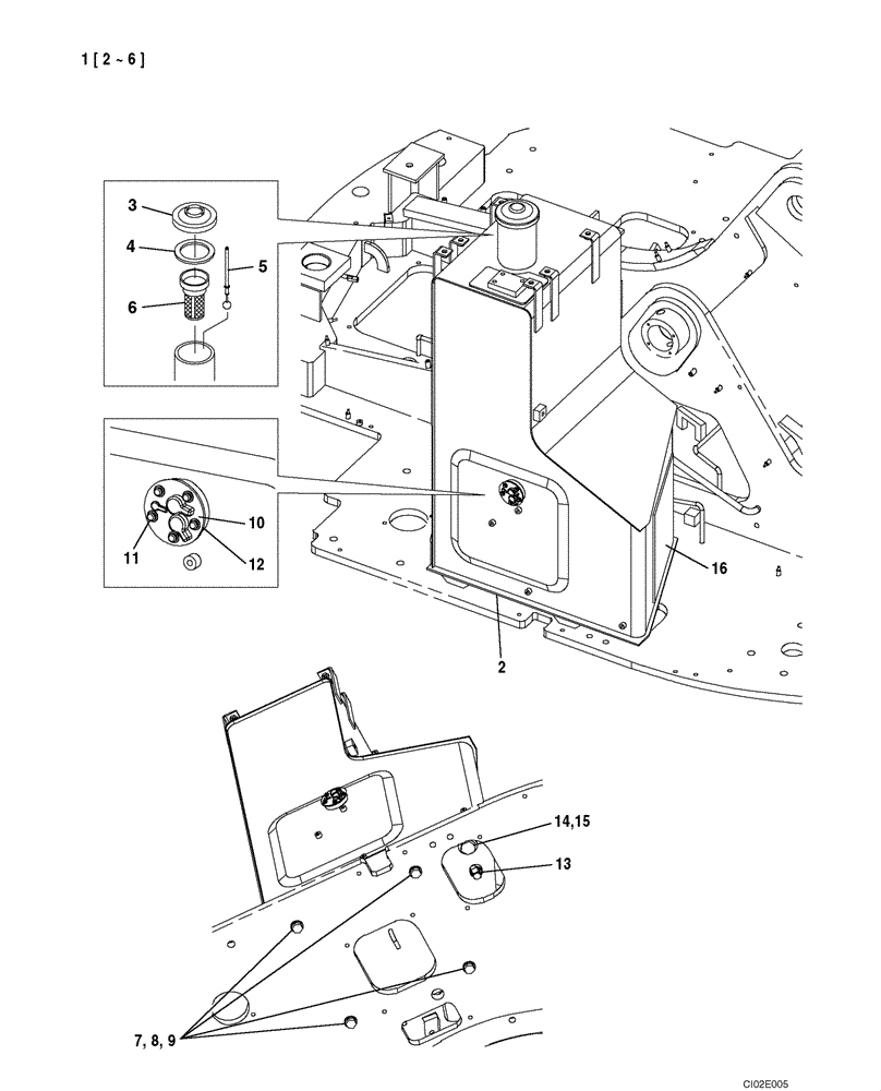 Схема запчастей Case CX135SR - (03-01) - FUEL TANK (03) - FUEL SYSTEM