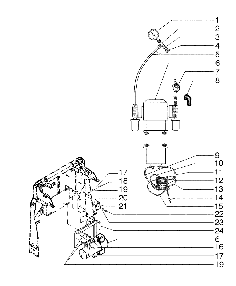 Схема запчастей Case 865B - (04-32[01]) - TIRES INFLATOR PUMP (04) - ELECTRICAL SYSTEMS