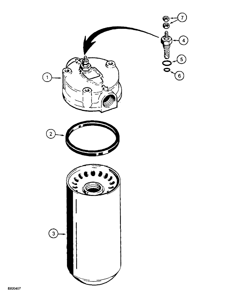 Схема запчастей Case 860 - (8-124) - HYDRAULIC OIL RETURN FILTER ASSEMBLY - H674791 (08) - HYDRAULICS