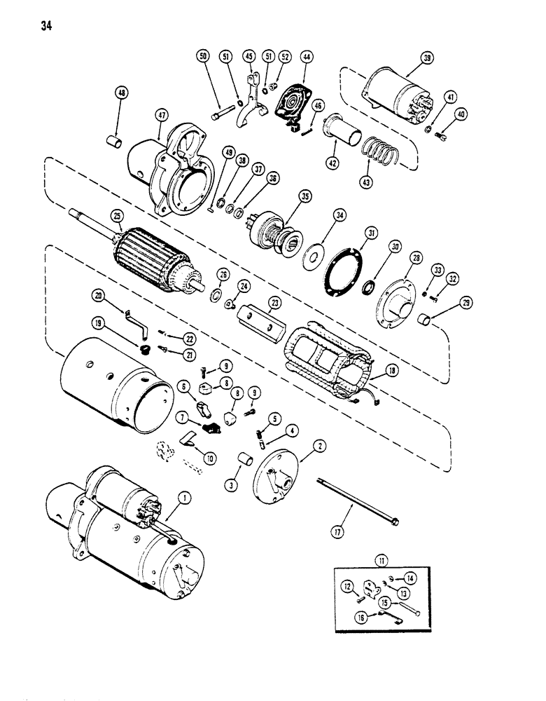 Схема запчастей Case DH5 - (34) - STARTER (55) - ELECTRICAL SYSTEMS