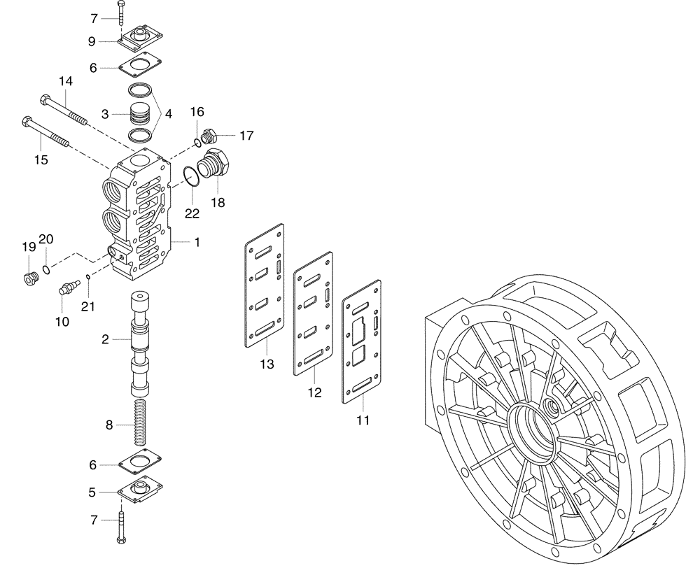 Схема запчастей Case 325 - (1.211/1[29]) - TRANSMISSION - PRESSION REGULATOR - RETARDER OPTION (03) - Converter / Transmission