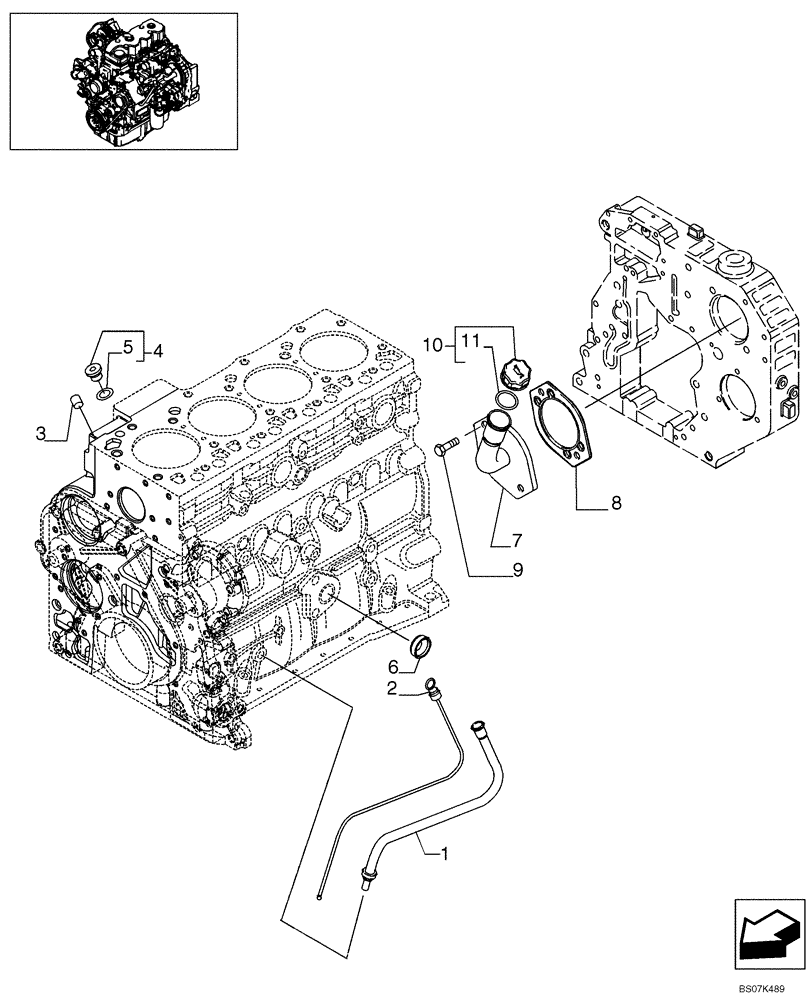 Схема запчастей Case 750L - (02-10) - ENGINE OIL DIPSTICK (02) - ENGINE