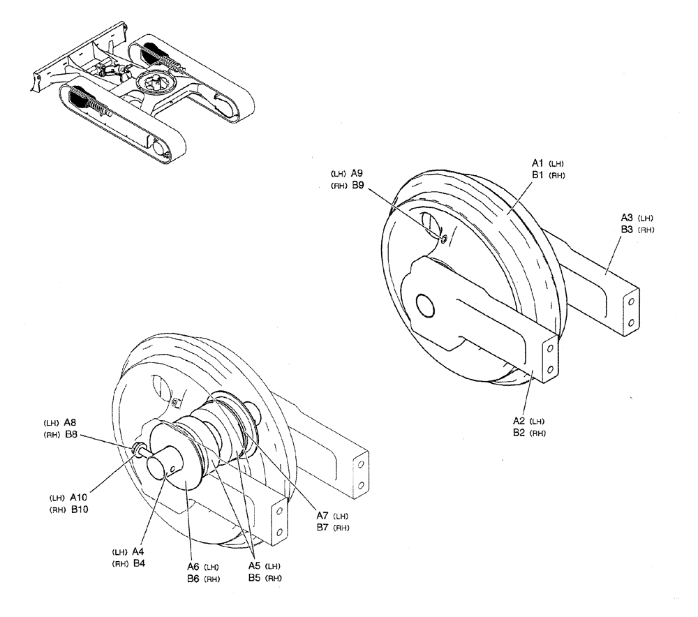Схема запчастей Case CX27B PV13 - (02-004) - IDLER ASSY (04) - UNDERCARRIAGE