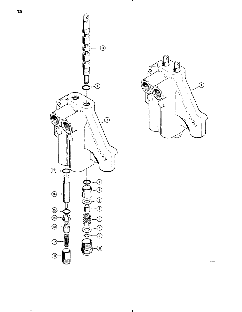 Схема запчастей Case 35 - (028) - STABILIZER CONTROL VALVE 