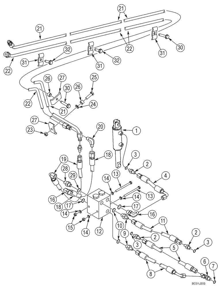 Схема запчастей Case 85XT - (08-06) - HYDRAULICS - COUPLER SYSTEM (08) - HYDRAULICS