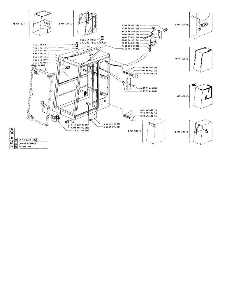 Схема запчастей Case 90BCL - (006) - FITTED CAB (05) - UPPERSTRUCTURE CHASSIS