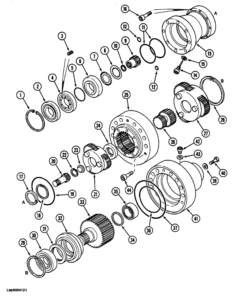 Схема запчастей Case 688 - (6-18) - SWING TRANSMISSION (06) - POWER TRAIN