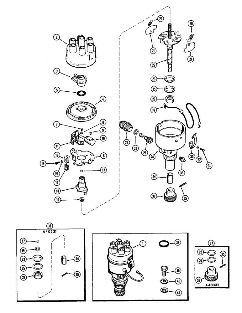 Схема запчастей Case W9E - (060) - A58836 DISTRIBUTOR (04) - ELECTRICAL SYSTEMS