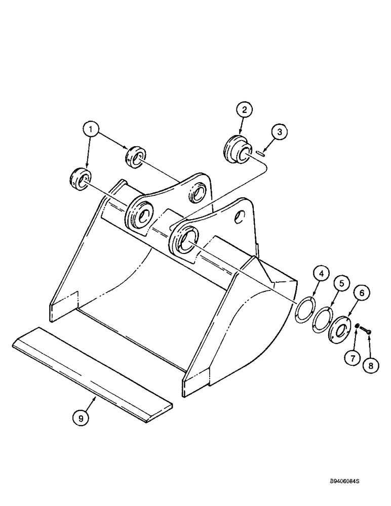 Схема запчастей Case 9010B - (9-102) - CENTRAL FABRICATORS BUCKETS, DITCH, DITCH BUCKET ASSEMBLY (09) - CHASSIS