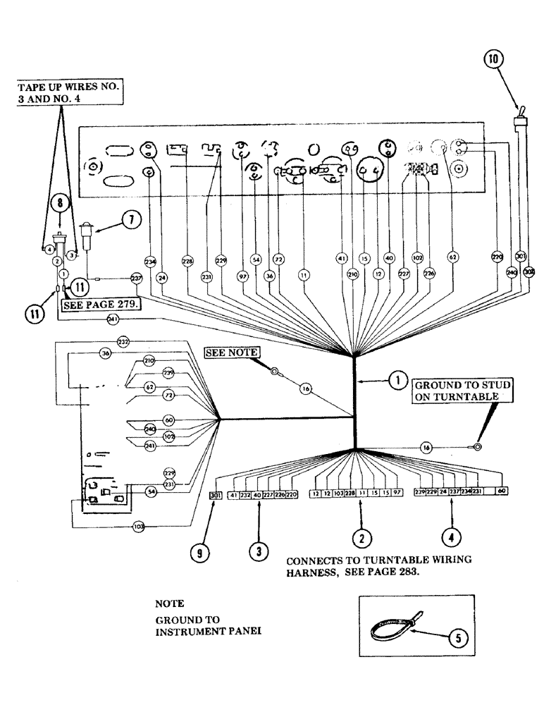 Схема запчастей Case 120 - (281) - INSTRUMENT PANEL WIRING HARNESS (55) - ELECTRICAL SYSTEMS