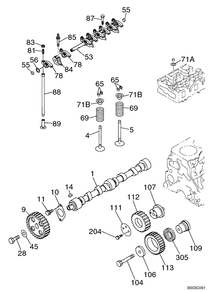 Схема запчастей Case CX80 - (02-11) - CAMSHAFT - VALVE MECHANISM (02) - ENGINE
