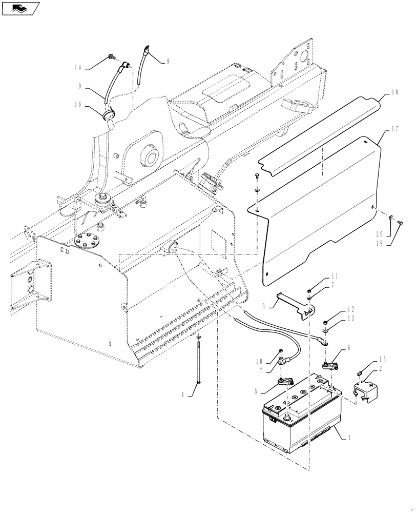 Схема запчастей Case 580SN WT - (55.301.08) - BATTERY, SINGLE (55) - ELECTRICAL SYSTEMS