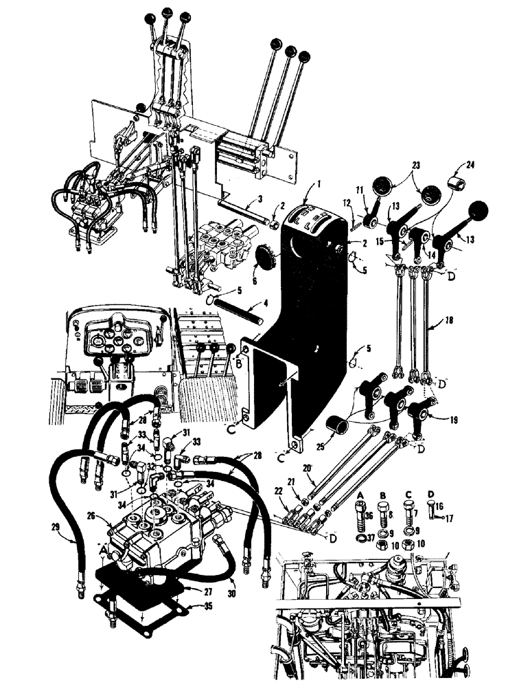 Схема запчастей Case 750 - (066) - CONTROL TOWER, LINKAGE, HOSES, & FITTINGS (05) - UPPERSTRUCTURE CHASSIS