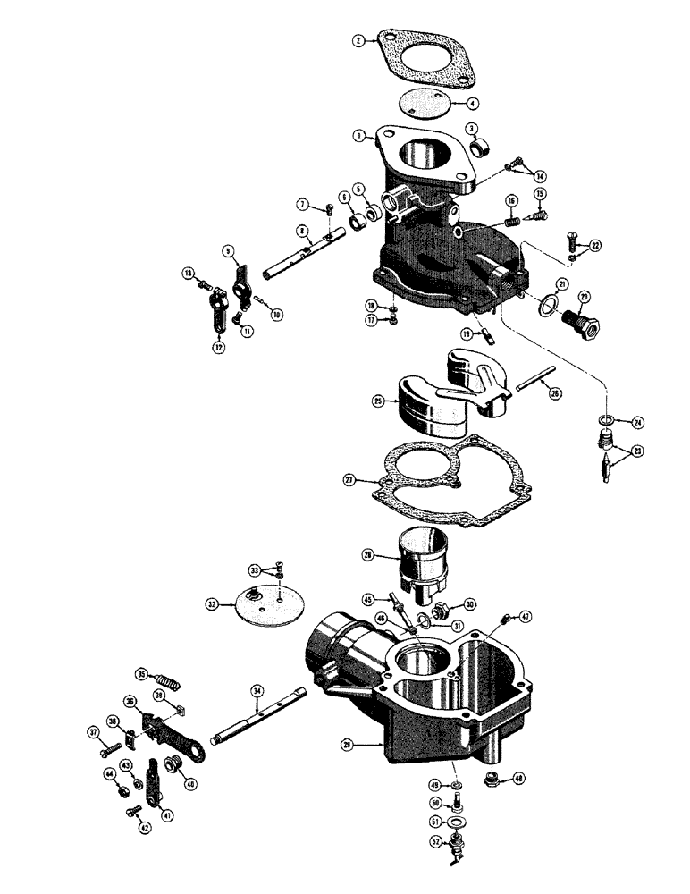 Схема запчастей Case 520 - (018) - 11174 CARBURETOR, ZENITH MODEL NUMBER 62AJ-10 (02) - FUEL SYSTEM