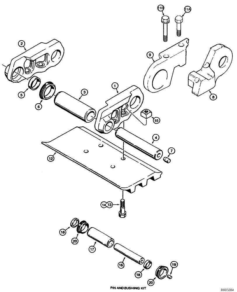 Схема запчастей Case 450C - (5-24A) - CASE LUBRICATED TRACK CHAIN, WITH SPLIT MASTER LINKS (11) - TRACKS/STEERING