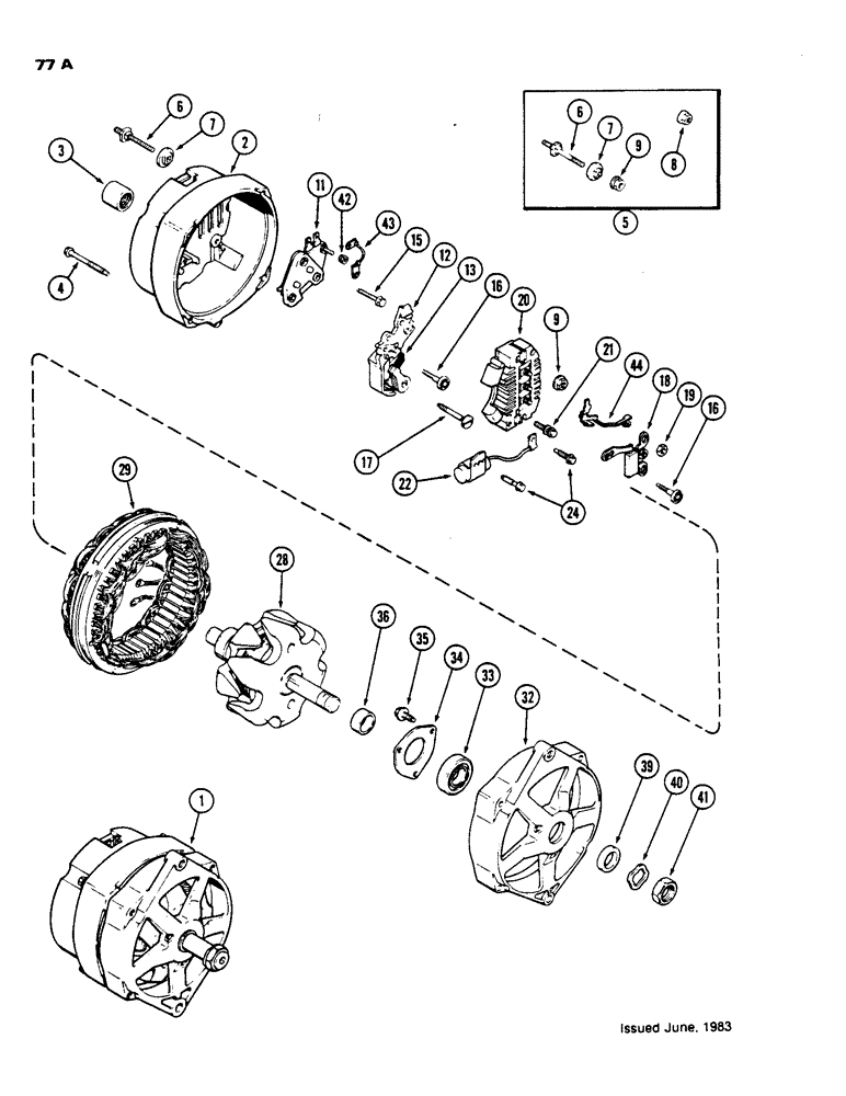 Схема запчастей Case 850C - (077A) - A167152 ALTERNATOR (06) - ELECTRICAL SYSTEMS