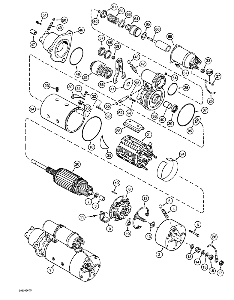 Схема запчастей Case 921 - (4-030) - STARTER ASSEMBLY (04) - ELECTRICAL SYSTEMS