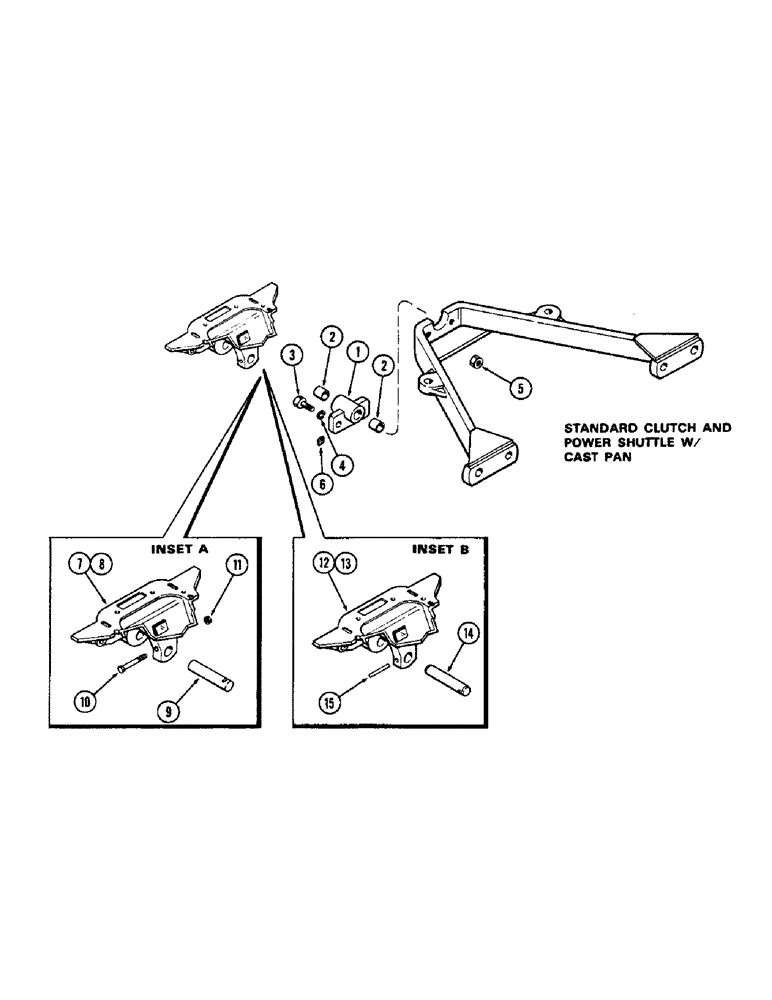 Схема запчастей Case 580 - (123A) - FRONT AXLE, REAR RADIUS ROD PIVOT, STANDARD CLUTCH & POWER SHUTTLE W/CAST OIL PAN (25) - FRONT AXLE SYSTEM