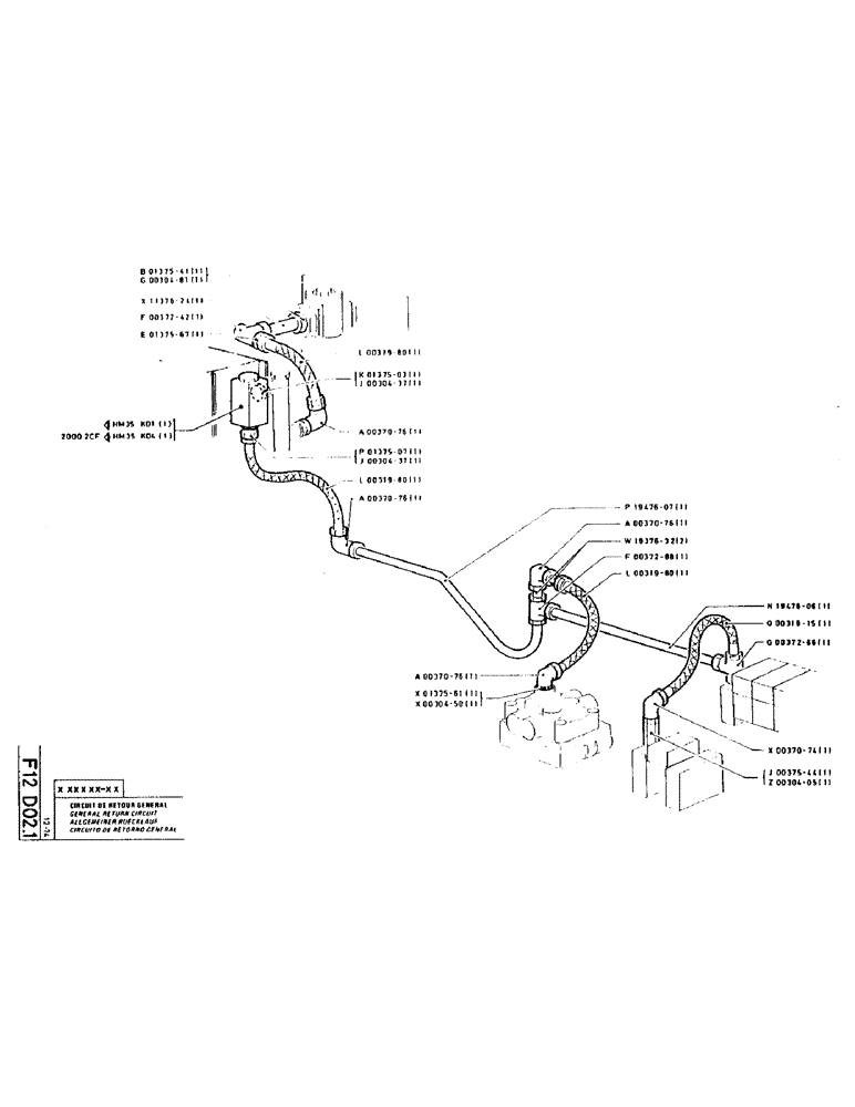 Схема запчастей Case LC80M - (051) - GENERAL RETURN CIRCUIT 