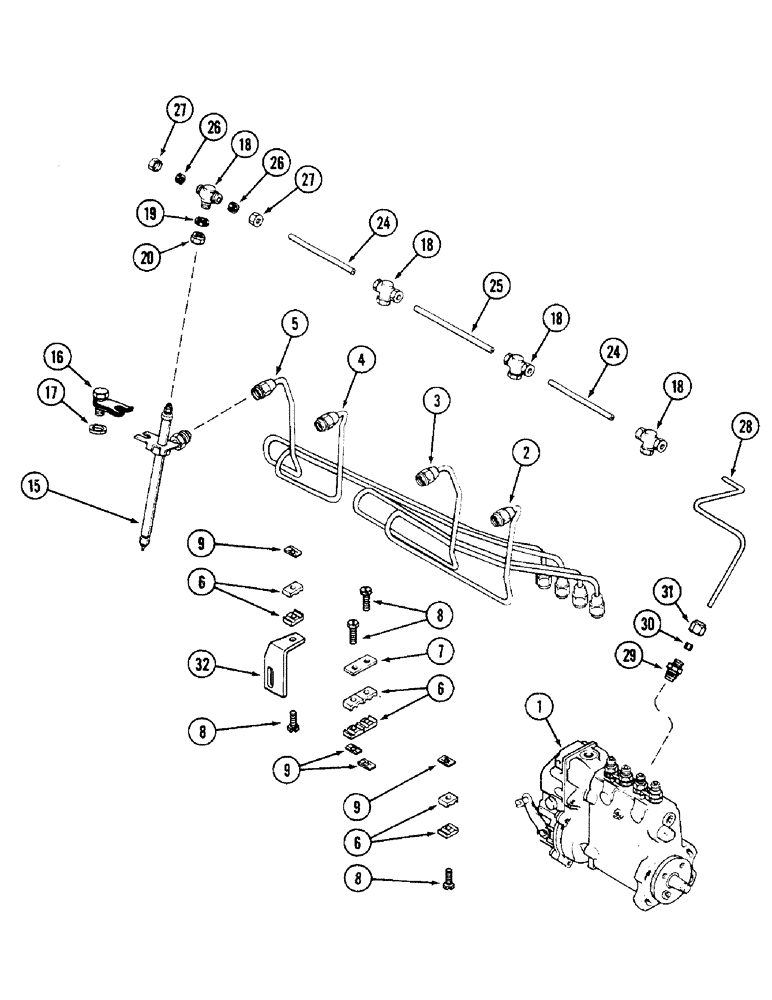 Схема запчастей Case 475 - (058) - FUEL INJECTION SYSTEM, 336BD DIESEL ENGINE (10) - ENGINE