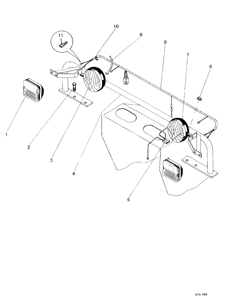 Схема запчастей Case 580F - (332) - HEAD LAMPS, WITHOUT CAB, UP TO NO 3.736.447 (55) - ELECTRICAL SYSTEMS