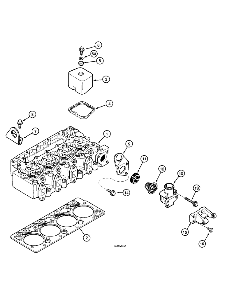 Схема запчастей Case 660 - (2-23A) - CYLINDER HEAD AND COVERS, 4-390 EMISSIONS CERTIFIED ENGINE (02) - ENGINE