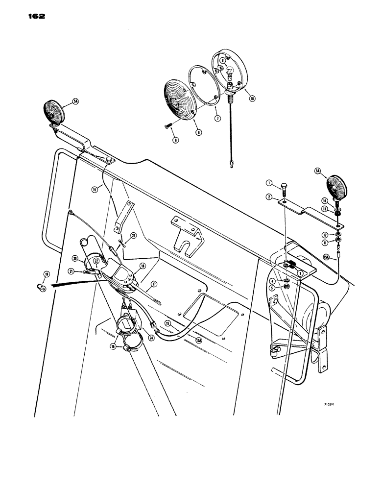 Схема запчастей Case W14 - (162) - TURN SIGNAL AND FLASHER LIGHT WITHOUT CAB (04) - ELECTRICAL SYSTEMS