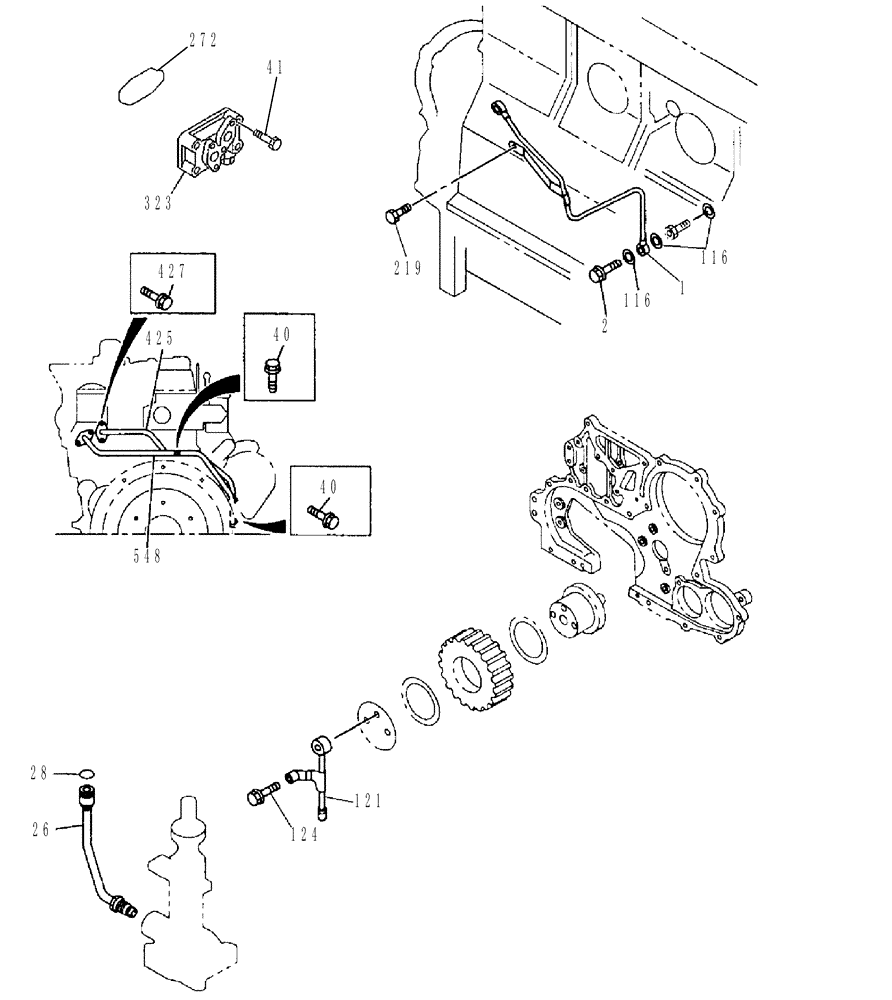 Схема запчастей Case CX80 - (02-22) - OIL CIRCUIT (02) - ENGINE