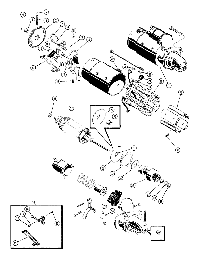 Схема запчастей Case 310G - (108) - D32189 STARTER, (188D) ENGINE (06) - ELECTRICAL SYSTEMS