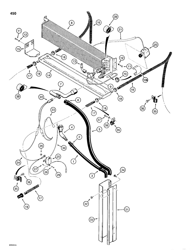 Схема запчастей Case 1155D - (450) - AIR CONDITIONING SYSTEM - INSIDE CAB ROOF (09) - CHASSIS/ATTACHMENTS