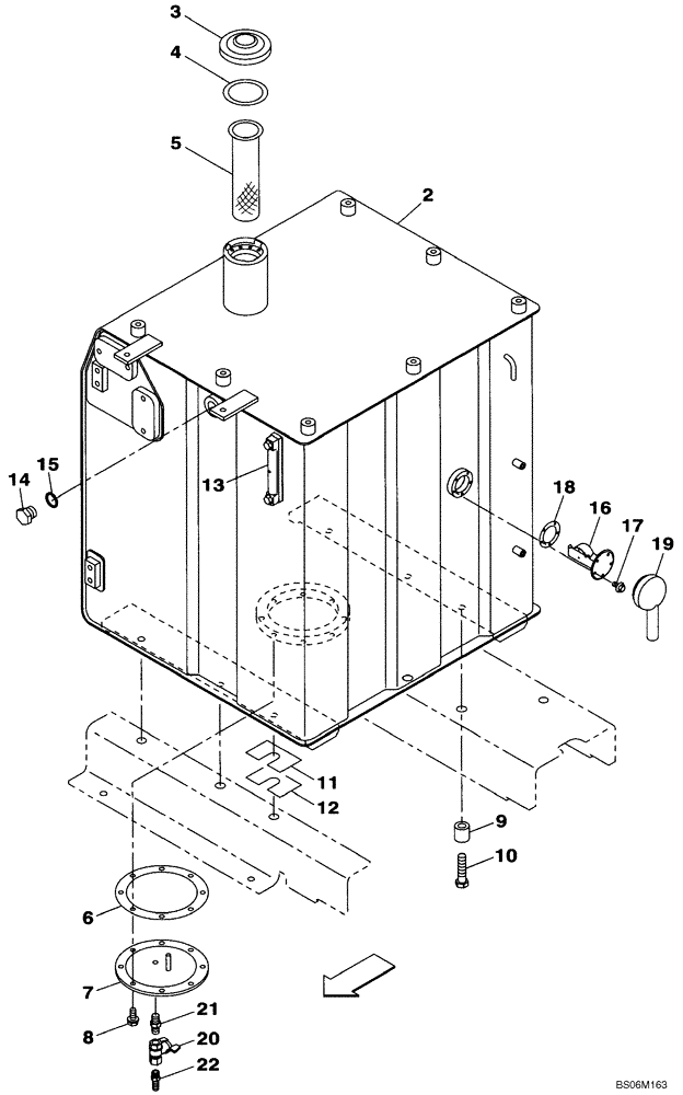 Схема запчастей Case CX290B - (03-01) - FUEL TANK (03) - FUEL SYSTEM
