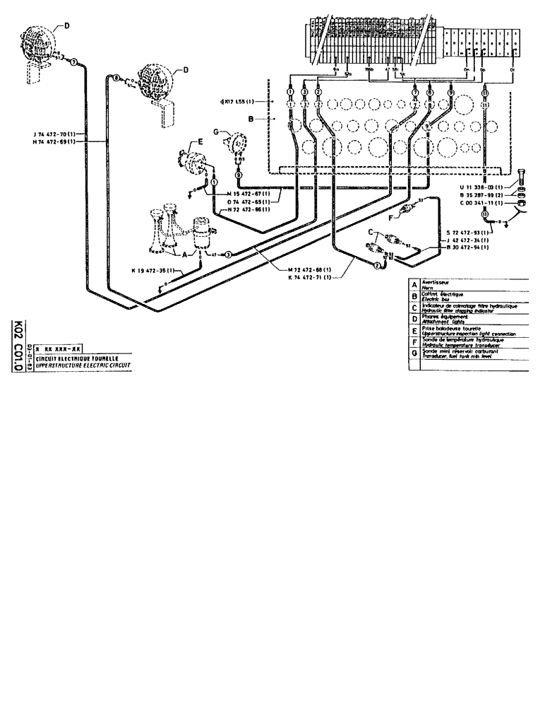 Схема запчастей Case 90BCL - (328) - UPPERSTRUCTURE ELECTRIC CIRCUIT (06) - ELECTRICAL SYSTEMS