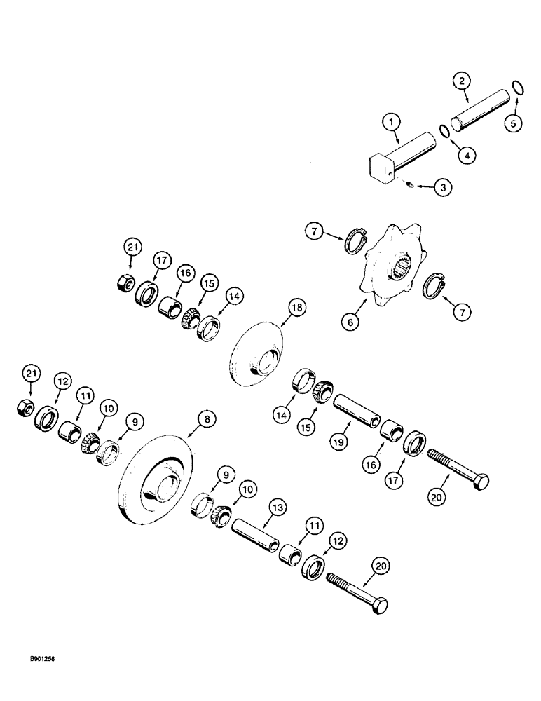Схема запчастей Case TF300 - (5-06) - TRACK IDLER, ROLLER, SPROCKET AND ADJUSTER, USED ON MODELS (11) - TRACKS/STEERING