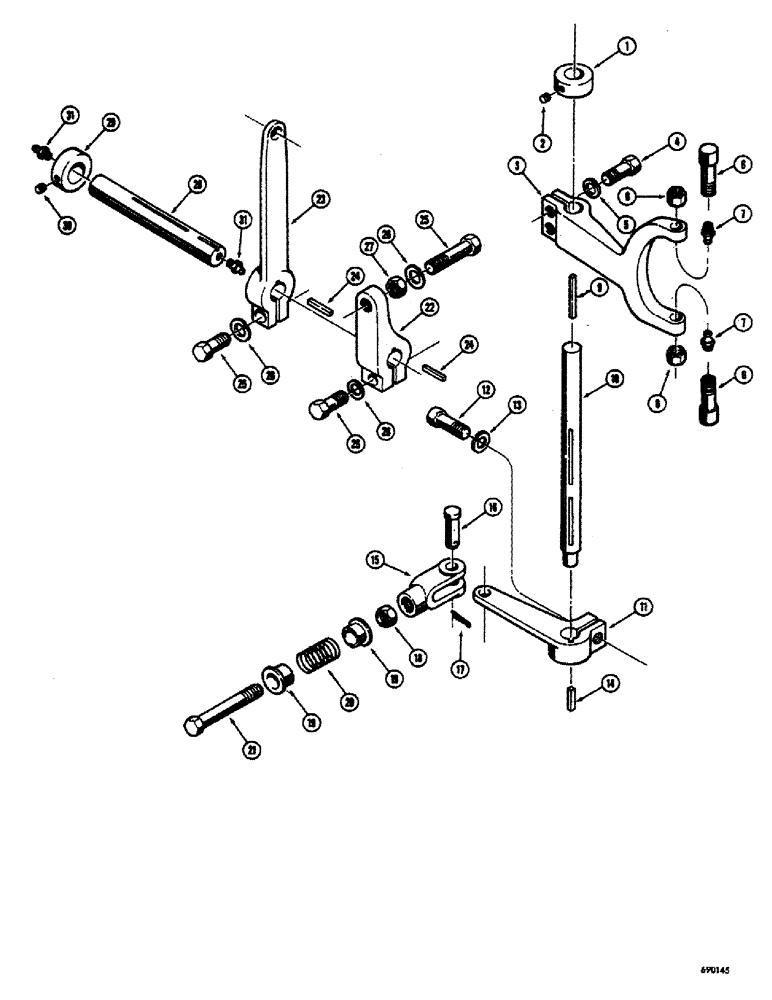 Схема запчастей Case 300 - (188) - CLUTCH LINKAGE, SWEED WINCH, USED ON MODELS WITH EXTERNAL CLUTCH (18) - ATTACHMENT ACCESSORIES