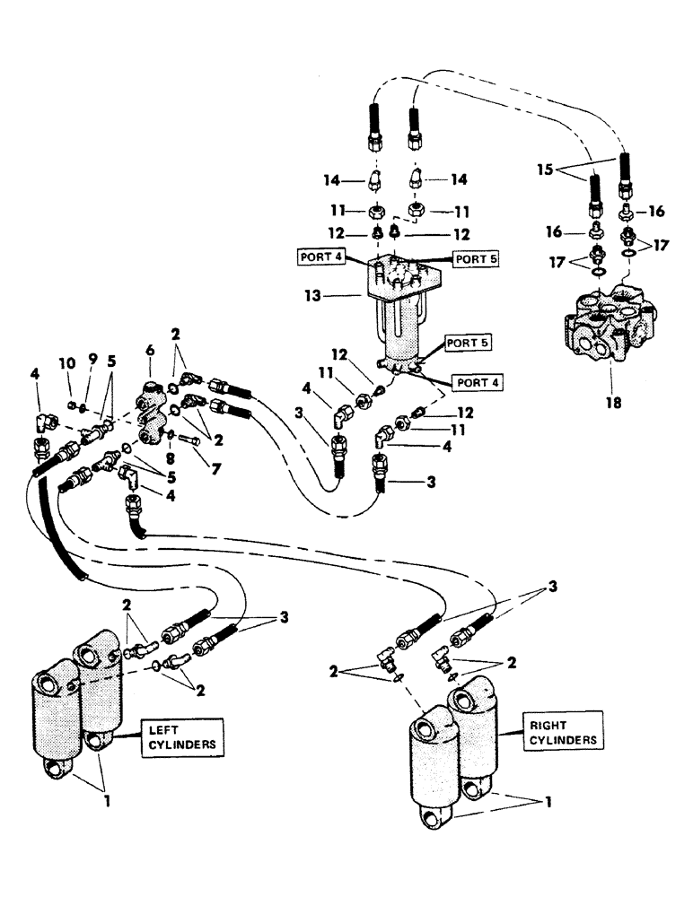 Схема запчастей Case 40BLC - (152) - LEVELER HYDRAULICS, (USED WITH WIDE GAUGE TRACK UNITS)(USED ON UNITS WITH SN. 643 AND AFTER) (07) - HYDRAULIC SYSTEM