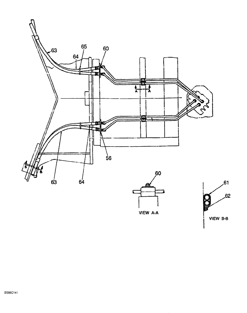 Схема запчастей Case 689G - (08-38) - STABILIZER CYLINDER HYDRAULICS, CYLINDER TO BULKHEAD (08) - HYDRAULICS