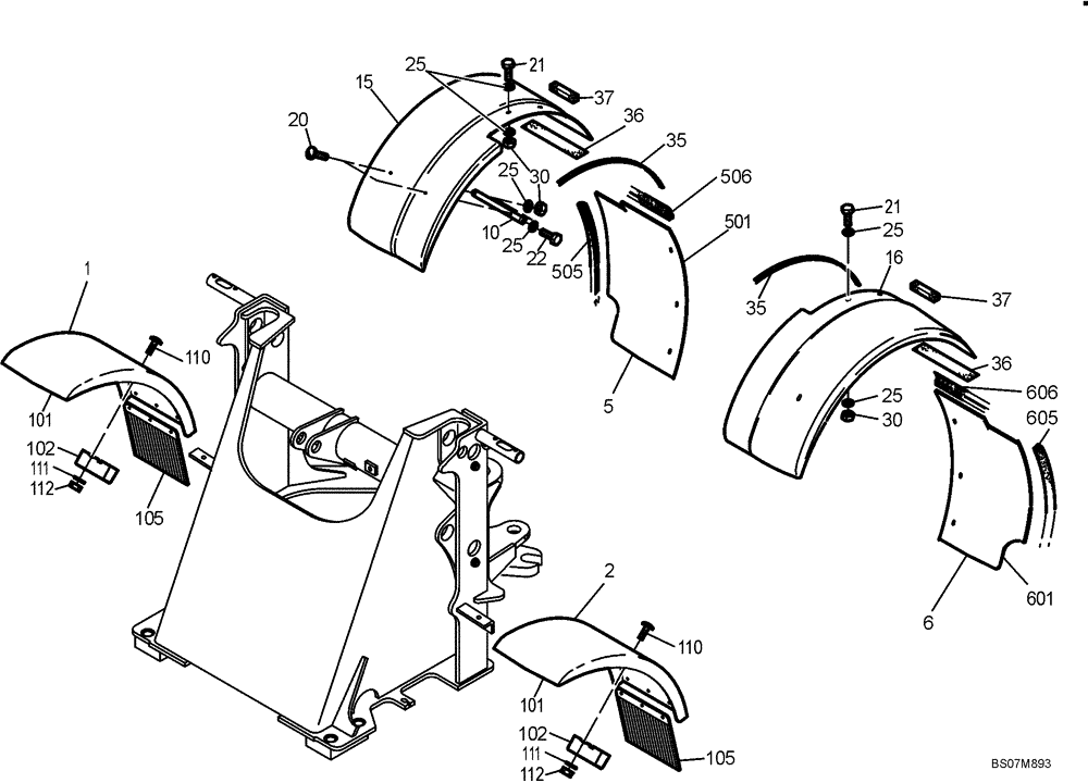Схема запчастей Case 321D - (01.680[2988598001]) - WHEEL COVER INSTALLATION (90) - PLATFORM, CAB, BODYWORK AND DECALS
